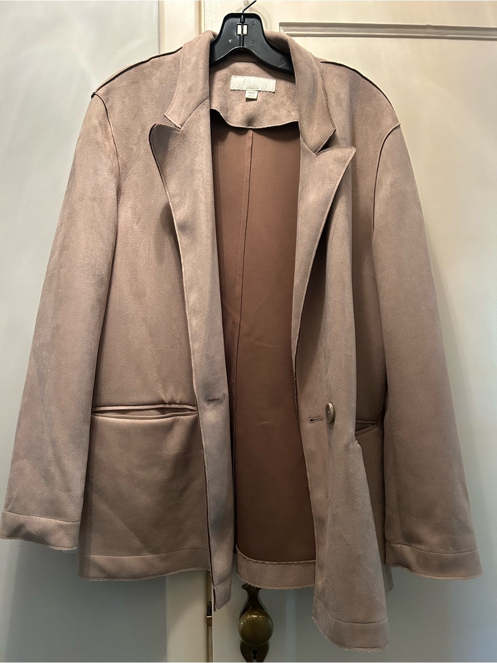 Zara Taupe Suede-Look Blazer Jacket